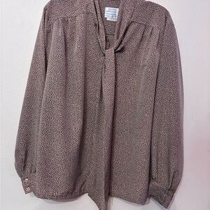 Vintage Pendleton Blouse in Pink and Gray Pattern